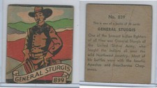 R131 Strip Card, Series of 48 - Western, 1930's, #839 General Sturgis