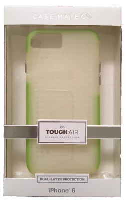 Case-Mate Tough Air Apple iPhone 6 6s Dual Layer Case Ultra Slim Green Frame NEW - Image 1 of 4