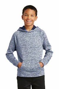 YST225 Sport-Tek Youth PosiCharge Electric Heather Fleece Hooded Pullover - Picture 1 of 8