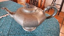 Antique Victorian Pewter Teapot Broadhead & Atkins c. 1830s-50s! 4 Half Pints!