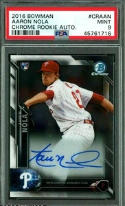 Aaron Nola RC 2016 Bowman Chrome Rookie Autograph Auto PSA9!Phillies P RC Auto - Picture 1 of 1
