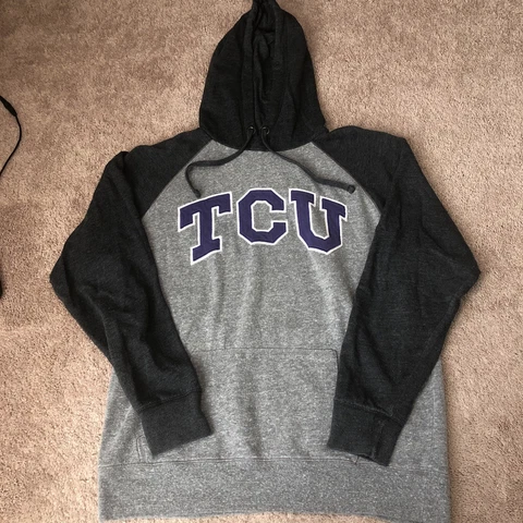 Texas Christian University Horned Frogs Classic "TCU" Hooded Sweatshirt Size M Cover