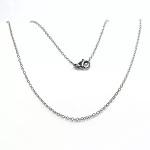 Petite Surgical 304 Grade Stainless Steel Silver 1.5mm Thin Cable Chain Necklace - Picture 1 of 3