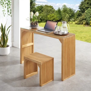 Natural Pine Dining Bench and Living Room Bedroom Includes Small Tempered Glass - Picture 1 of 13