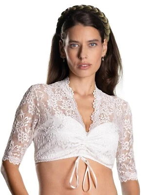 Nina von C. Melina 16 467 326 0 Dirndlbluse halbarm weiss, champagner, schwarz - Bild 1 von 3
