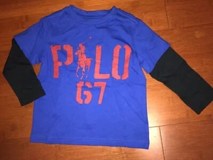 NUEVO CON ETIQUETAS Ralph Lauren Polo Niños Azul Big Pony Camiseta Talla 2T - Imagen 1 de 3