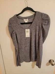 For the Republic VNeck Sweater WomensXS puff NWT Academia Coquette Easter Top - Picture 1 of 10
