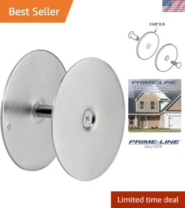 Steel Door Hole Cover Plate, Satin Nickel Single Pack - Picture 1 of 6