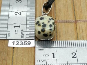 Pendentif JASPE DALMATIEN + cordon reglable mineraux pierre roulée reiki collier - Picture 1 of 1