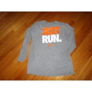 Nike JUST RUN gray long sleeved t shirt XL Regular Fit 80% cotton 20% polyester - Picture 1 of 3