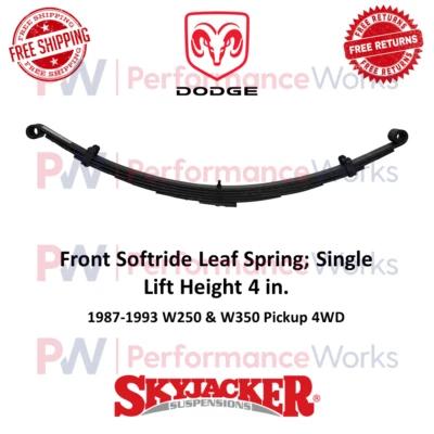 Skyjacker Softride Leaf Spring único 4" delantero para camioneta Dodge W350 87-93, W250 Foto 1 de 4