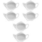 6 Pcs Tea Bag Saucers Ceramic Plate Teapot Shaped Ceramic Tray Soy Sauce