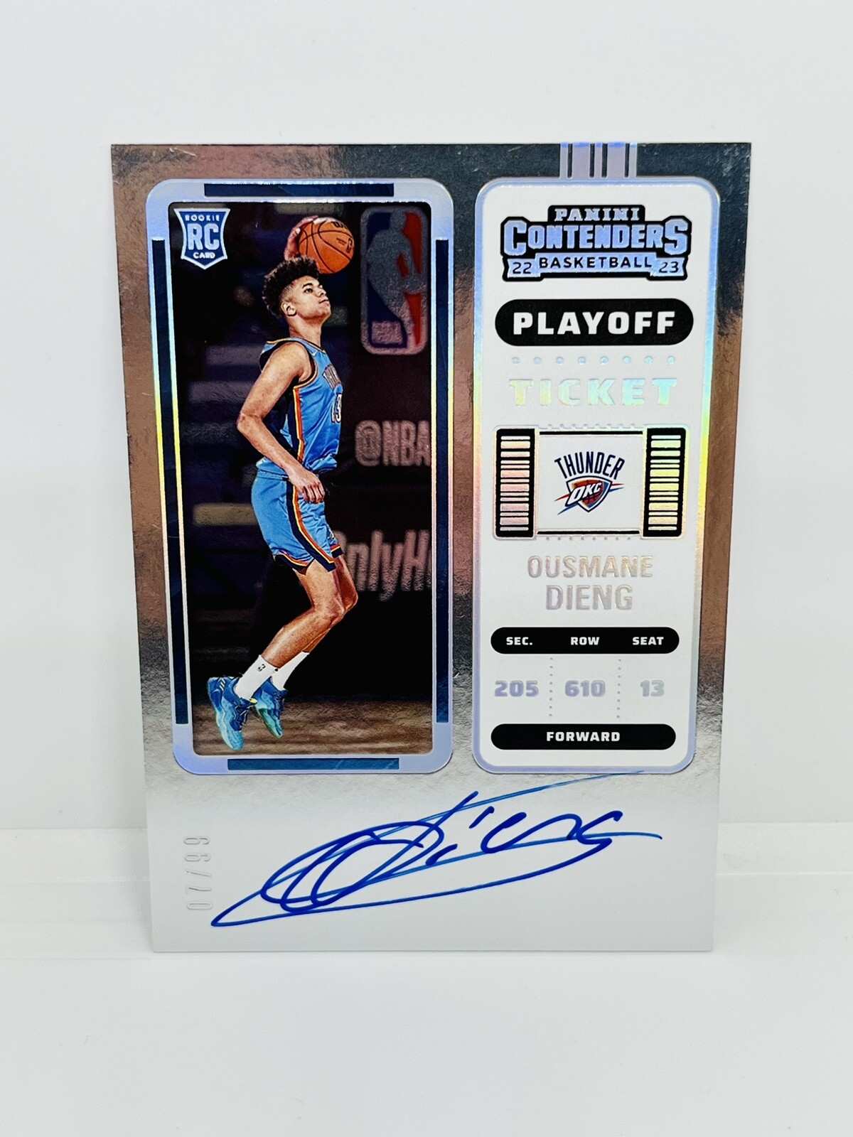 2022 Panini Contenders OUSMANE DIENG Playoff Ticket Rookie Auto /99 Thunder #122