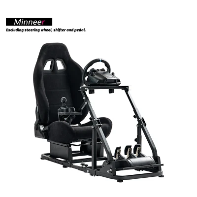Minneer G920 Racing Sim Cockpit Steering Wheel Stand with Seat Fit Logitech G29 - Image 1 of 4