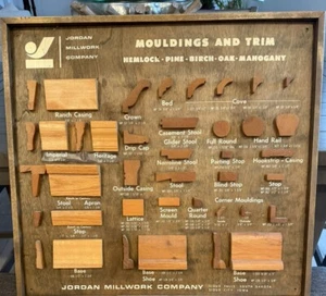 Jordan Millwork Display Board Moldings & Trim Vintage Sample Board 25” X 23” - Picture 1 of 7