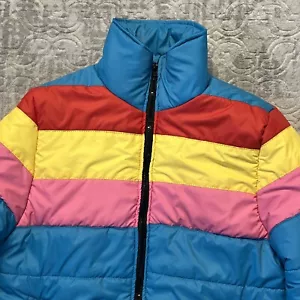 Bomberjacke Regenbogenjacke Damen Große Ski Vintage 70er Jacke - Bild 1 von 10