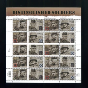 United States 32¢ Distinguished Soldiers Postage Stamp #3393-96 MNH Full Sheet - Picture 1 of 1
