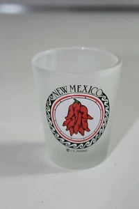 NEW MEXICO FROSTED SHOT GLASS WITH CHILI PEPPERS- NEW! - Picture 1 of 1