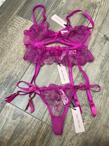 Agent Provocateur "JAYCE" Bra 34C & Suspender & Thong AP3 Med - New Tags! - Picture 1 of 6