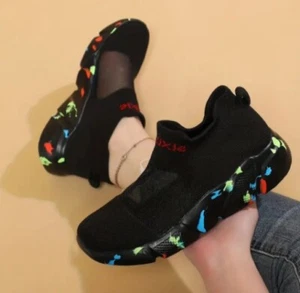 Women's Sports Mesh Shoes Comfort Knit Low Top Slip On Running Shoes Brand New - Picture 1 of 7