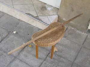 SELTENES ANTIKES GRIECHISCHES BALKAN DISTAFF SPINNWOLLE HOLZWERKZEUG - FRÜHES 19. Jh. - Bild 1 von 12