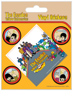 The Beatles Yellow Submarine Vinyl Sticker- 1 sheet, 5 stickers