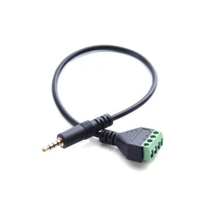 3.5mm TRRS Stereo 4 Pole Male Plug to 4Pin AV Screw Audio Balun Terminal Cable*1 - Picture 1 of 6