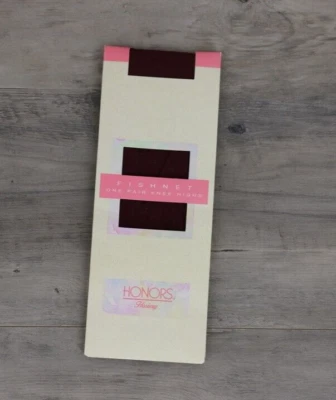 Honors Hosiery 女式渔网及膝紧身袜 9-11 码葡萄酒栗色 — 第 1/4 张图片