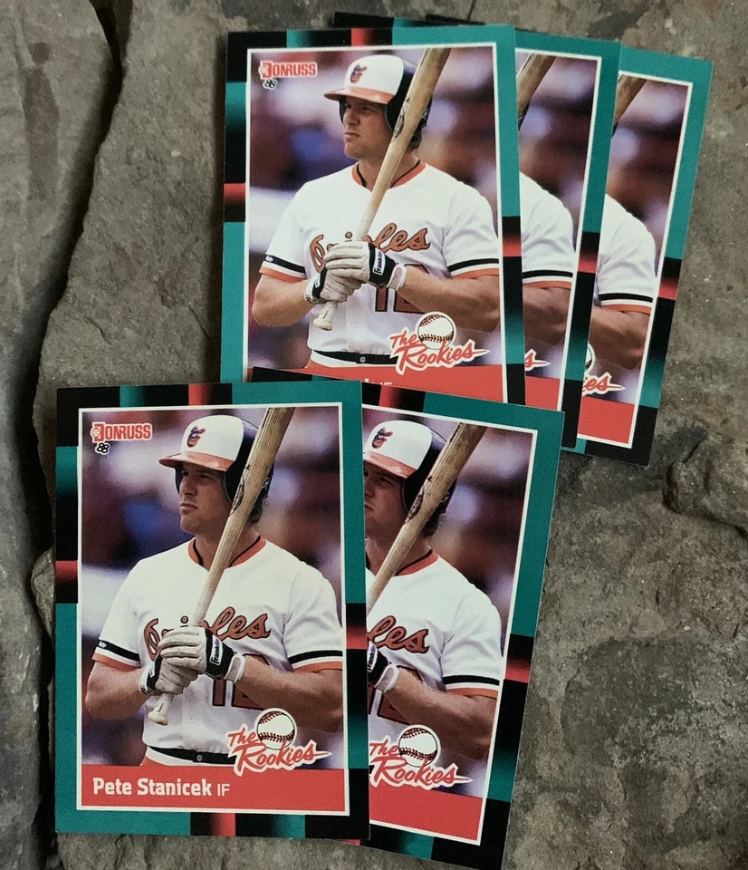 Pete Stanicek Rookie Baseball Cards. Baltimore Orioles. - Image 1 of 3