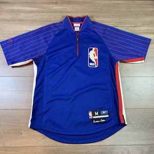 Reebok NBA Warm Up Jersey Jacket Size Medium Blue Exclusive Edition 1/4 Zip - Picture 1 of 10