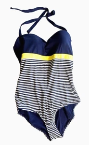 Traje de baño Nip Tuck Swim para mujer de una pieza azul marino, rayas talla 16 copa multiajuste-721 - Imagen 1 de 8