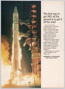 General Dynamics 1987 Vintage Print Ad Atlas Centaur Rocket USAF Launch - Picture 1 of 1
