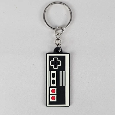 Nintendo NES Controller Rubber Keychain & Metal Keyring Fun Retro Bag Clip Charm - Image 1 of 2