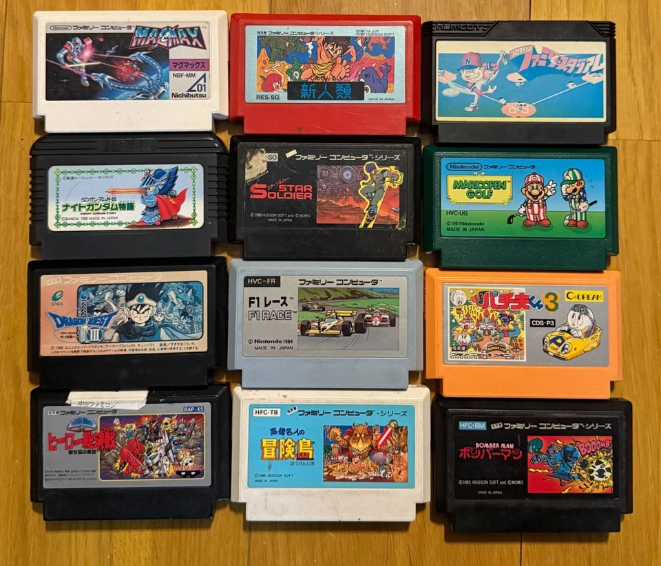 Bomberman Adventure Island Famicom Lot Japan Nintendo NES 12 Cartridge Games - Image 1 of 3