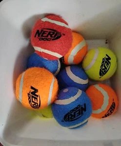 New Nerf Dog 2.5-inch Squeak Tennis Ball Dog Toy, 9-Pack open box UNUSED - Picture 1 of 4