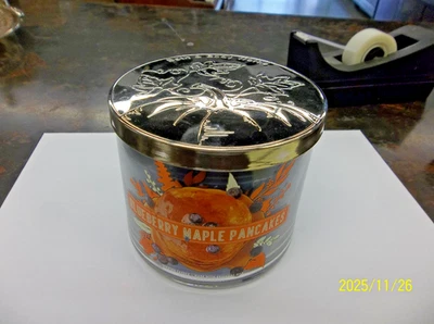 NEW - Bath & Body Works Blueberry Maple Pancakes 3 Wick 14.5 oz - Image 1 of 4