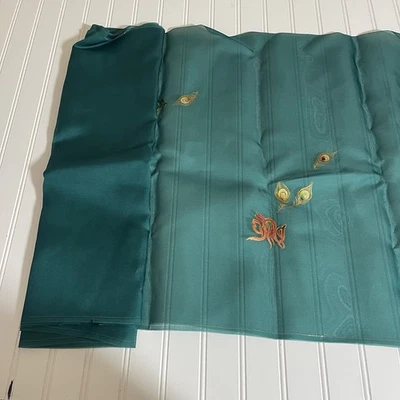 SILK Dark Green FABRIC 2 Yards x 21 Inches Wide or 72 Inches x 21 Wide - Image 1 of 4