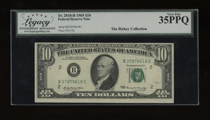 DBR 1969 $10 FRN New York Fr. 2018-B Legacy 35 PPQ Serial B37878618C - Picture 1 of 2