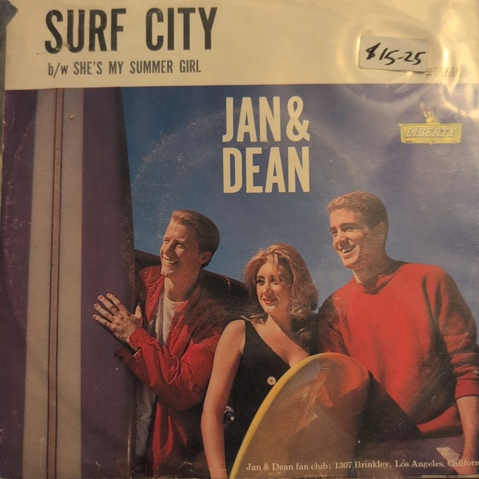 Jan & Dean SURF CITY/SHE'S MY SUMMER GIRL(SURF ROCK 45/PS) #55580 PLAYS VG++ Foto 1 de 3