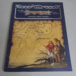 Atlas of the Dragonlance World TSR 1987 First Print RPG Supplement Dungeons D&D - Picture 1 of 15