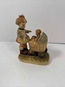 Hummel Figurine Little Girl With Stroller VINTAGE Erich Steuffer 66588 Repaired - Picture 1 of 12
