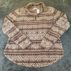 Maglione pile Maurices stampa azteca quarto zip maglione donna piccolo nuovo con etichette - Foto 1 di 10