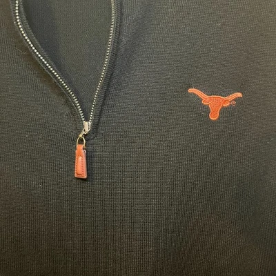 Chaleco Peter Millar Longhorns Hombre M Negro 1/4 Cremallera Rendimiento 100% Lana Merino Foto 1 de 4