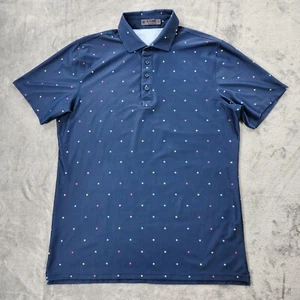 G Fore Shirt Mens L Blue Polo Stars Golf Performance Stretch - Picture 1 of 9