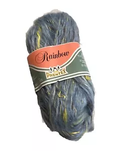 Vintage Phentex Mohair Blend Yarn Blue Yellow Brown Wool Viscose No Color Stamp - Picture 1 of 7