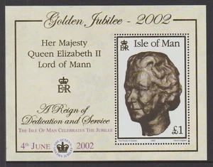 Isle of Man 2002 Golden Jubilee Sculpture of Queen Mini Sheet MNH $1.20 - Picture 1 of 1