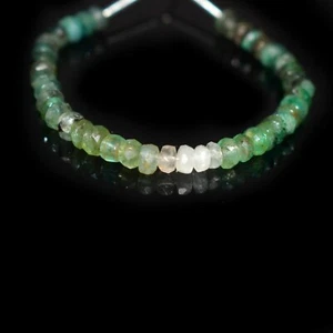 3-4mm Natural designer Emerald Faceted Gemstone Rondelle Beads 3.5" For Jewelry  - Picture 1 of 4