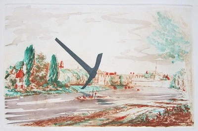 Grabado a color original firmado 1982 por Claes Oldenburg - "The Pick Axe" Foto 1 de 4