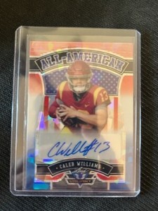 2022 Leaf Valiant All American Crystal RWB #AACW1 Caleb Williams Auto 3/5