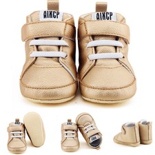 Newborn Toddler Infant Boy Girl Warm Martin BOOTS Soft Sole Prewalker Crib Shoes Gold M